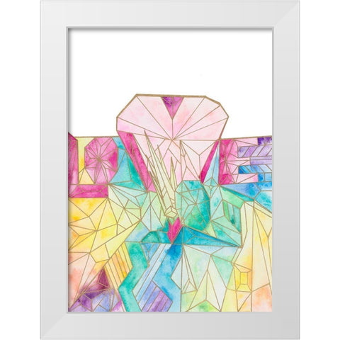 Retro Dynamics White Modern Wood Framed Art Print by James, Nola