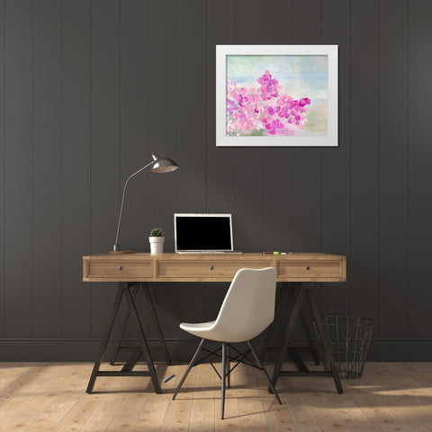 Field of Flowers White Modern Wood Framed Art Print by James, Nola