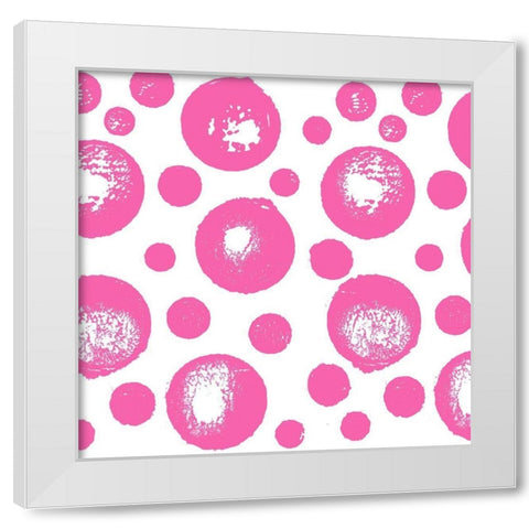Fun Paint Bubbles Pink White Modern Wood Framed Art Print by James, Nola