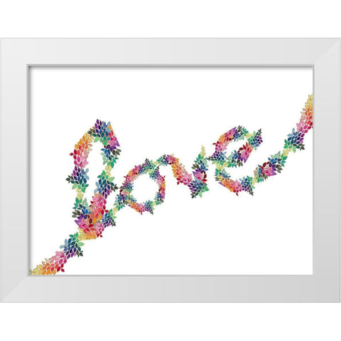 Floral Love White Modern Wood Framed Art Print by James, Nola