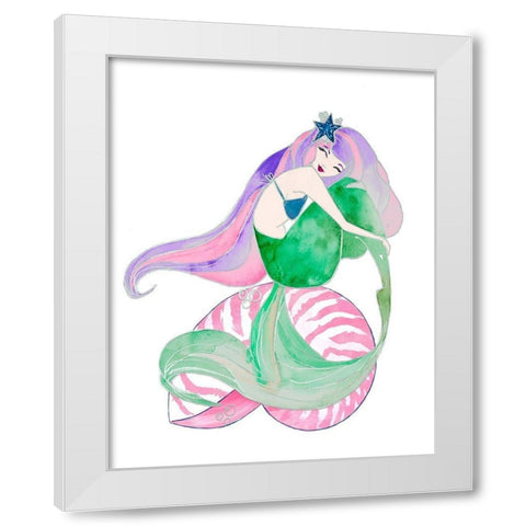 Loving My Shell White Modern Wood Framed Art Print by James, Nola