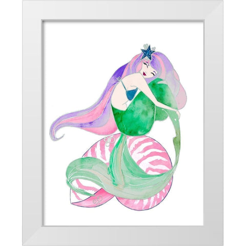 Loving My Shell White Modern Wood Framed Art Print by James, Nola