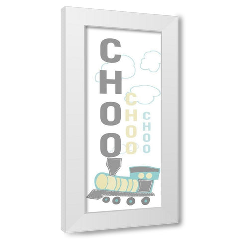 Choo Choo Train White Modern Wood Framed Art Print by Quach, Anna