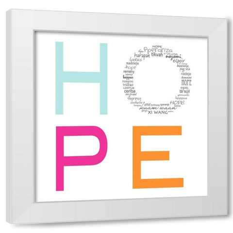 HOPE White Modern Wood Framed Art Print by Quach, Anna