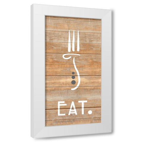 Eat White Modern Wood Framed Art Print by Quach, Anna