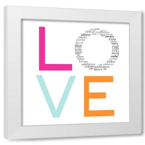LOVE White Modern Wood Framed Art Print by Quach, Anna