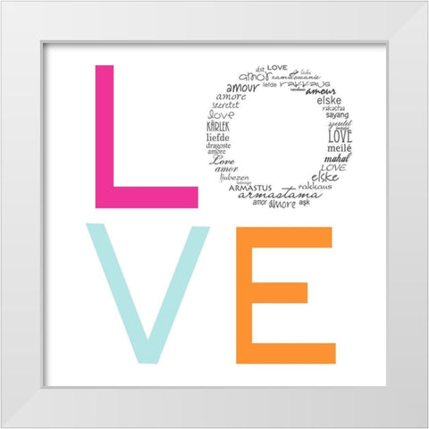 LOVE White Modern Wood Framed Art Print by Quach, Anna