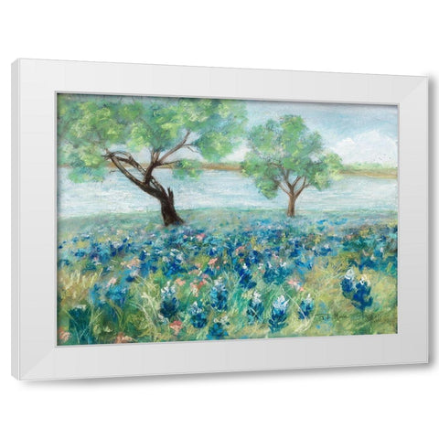 Green Fields I White Modern Wood Framed Art Print by Maria, Robin