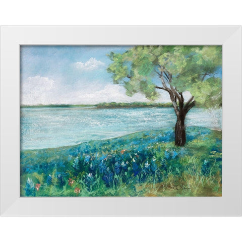Green Fields II White Modern Wood Framed Art Print by Maria, Robin