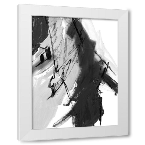 Black and White Abstract II White Modern Wood Framed Art Print by Maria, Robin