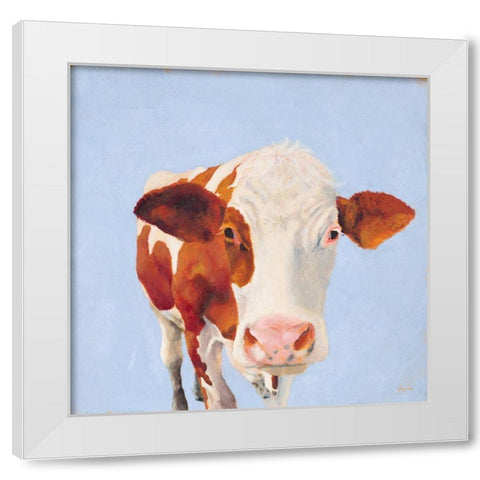 Cow Self Portrait White Modern Wood Framed Art Print by Green, Jenny