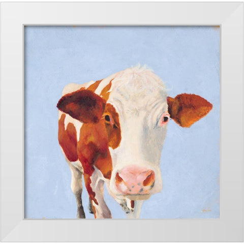 Cow Self Portrait White Modern Wood Framed Art Print by Green, Jenny