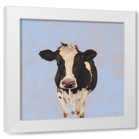 Onward Cow White Modern Wood Framed Art Print by Green, Jenny