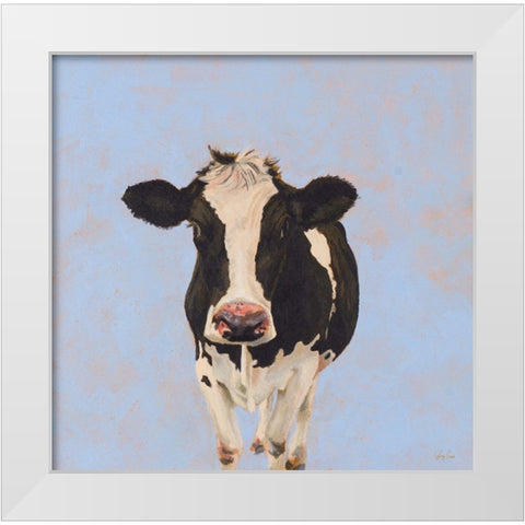 Onward Cow White Modern Wood Framed Art Print by Green, Jenny