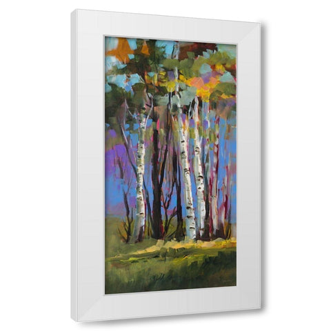 Island Trees White Modern Wood Framed Art Print by Slivka, Jane