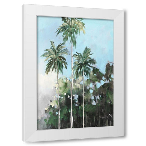 Palms on the Coast White Modern Wood Framed Art Print by Slivka, Jane