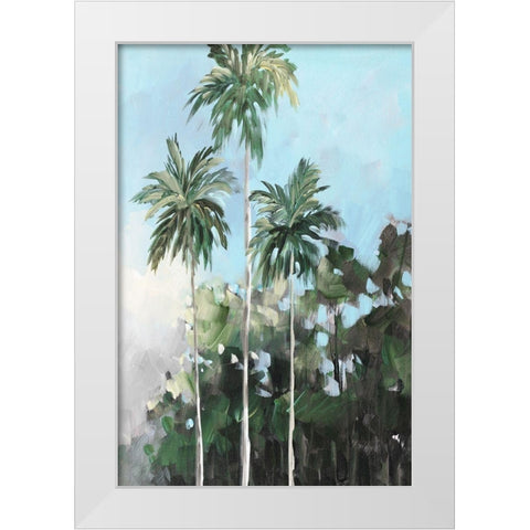 Palms on the Coast White Modern Wood Framed Art Print by Slivka, Jane