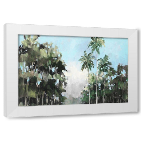 Palms On The Coast White Modern Wood Framed Art Print by Slivka, Jane