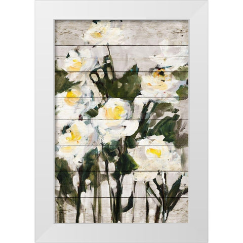 Long Stem Roses on Wood White Modern Wood Framed Art Print by Slivka, Jane