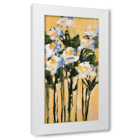 Long Stem Roses White Modern Wood Framed Art Print by Slivka, Jane