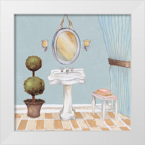 Pastel Bath II White Modern Wood Framed Art Print by Medley, Elizabeth