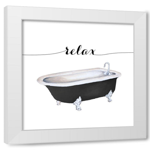 Relax White Modern Wood Framed Art Print by Medley, Elizabeth