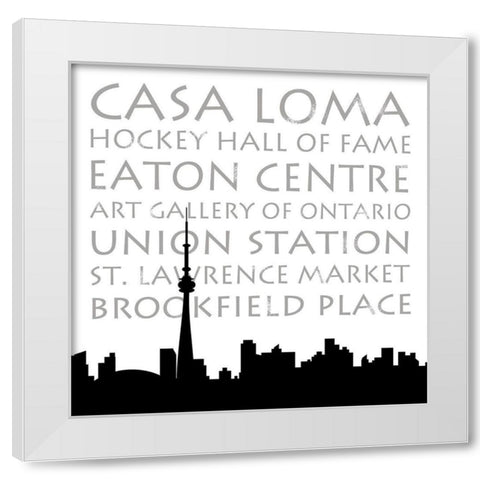 Toronto Skyline Square White Modern Wood Framed Art Print by Quach, Anna