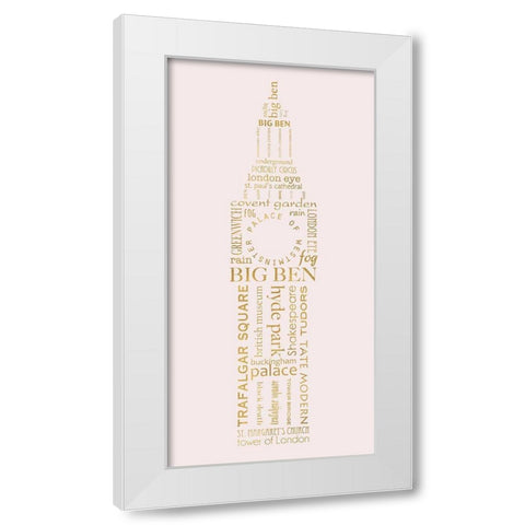 London Panel White Modern Wood Framed Art Print by Quach, Anna