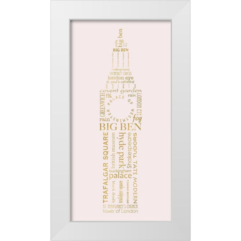 London Panel White Modern Wood Framed Art Print by Quach, Anna