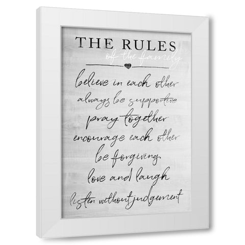 Family Rules White Modern Wood Framed Art Print by Quach, Anna