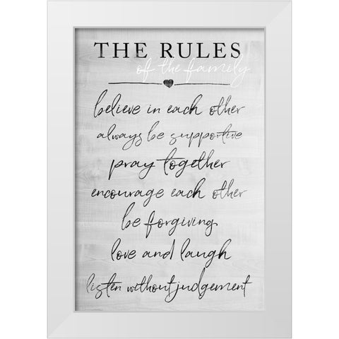 Family Rules White Modern Wood Framed Art Print by Quach, Anna