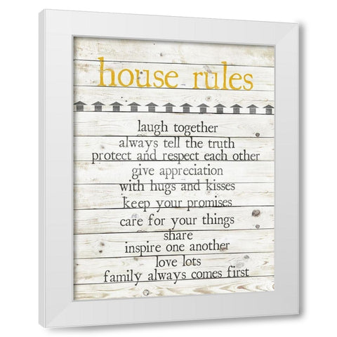 House Rules White Modern Wood Framed Art Print by Quach, Anna