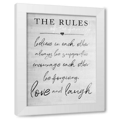 Family Rules White Modern Wood Framed Art Print by Quach, Anna