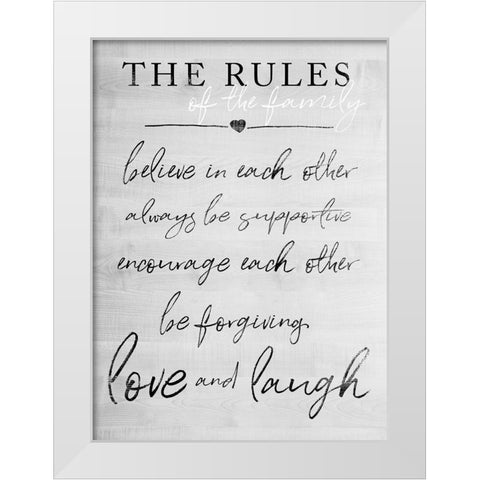 Family Rules White Modern Wood Framed Art Print by Quach, Anna