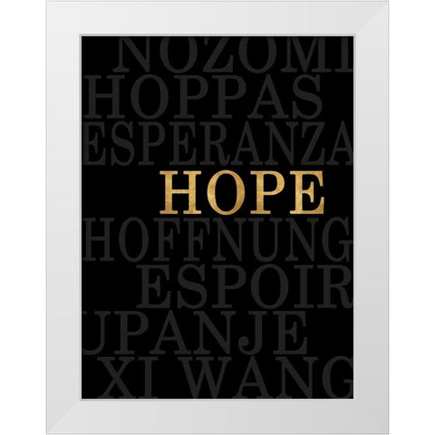 Worldly Hope White Modern Wood Framed Art Print by Quach, Anna