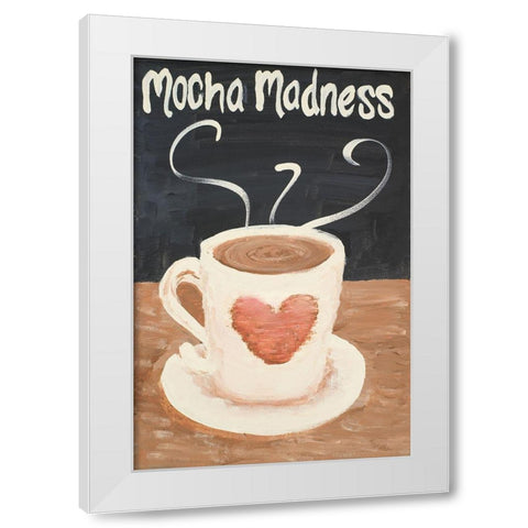 Mocha Madness White Modern Wood Framed Art Print by Acosta