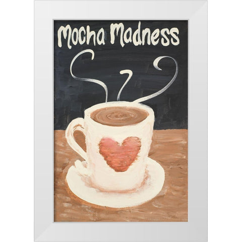 Mocha Madness White Modern Wood Framed Art Print by Acosta