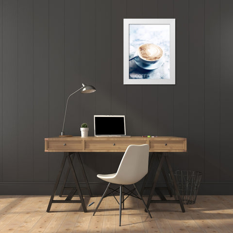 Coffee Talk White Modern Wood Framed Art Print by Acosta