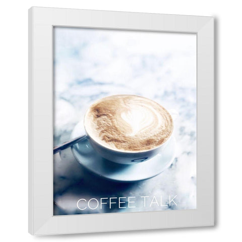 Coffee Talk White Modern Wood Framed Art Print by Acosta
