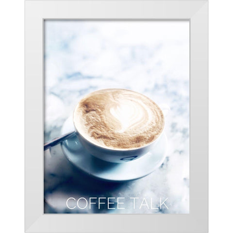 Coffee Talk White Modern Wood Framed Art Print by Acosta