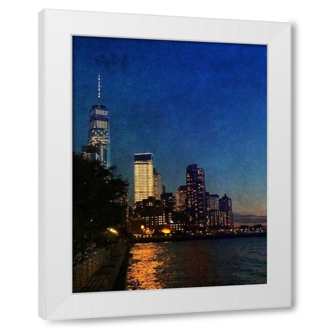 Evening Walks White Modern Wood Framed Art Print by Acosta