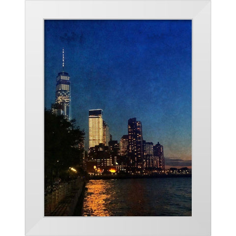 Evening Walks White Modern Wood Framed Art Print by Acosta