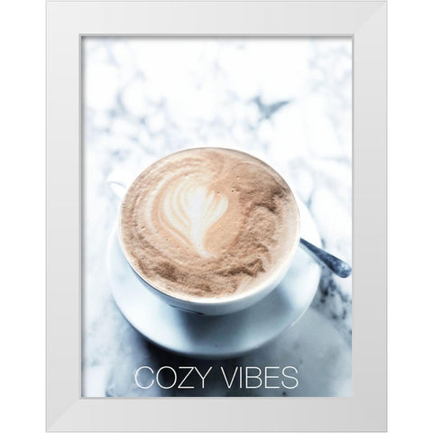Cozy Vibes White Modern Wood Framed Art Print by Acosta