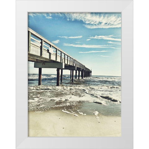 Dock Side White Modern Wood Framed Art Print by Acosta