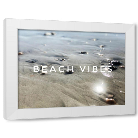 Beach Vibes White Modern Wood Framed Art Print by Acosta