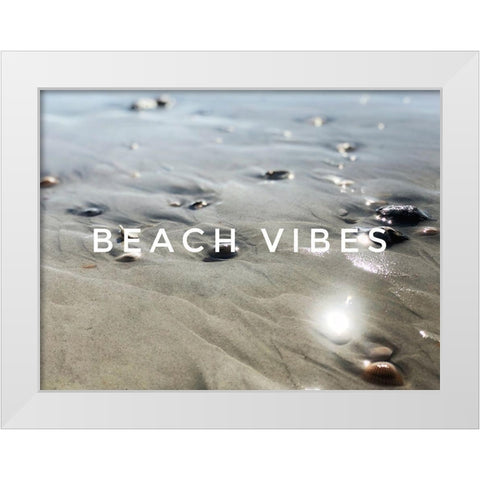 Beach Vibes White Modern Wood Framed Art Print by Acosta