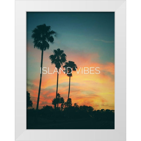 Island Vibes White Modern Wood Framed Art Print by Acosta