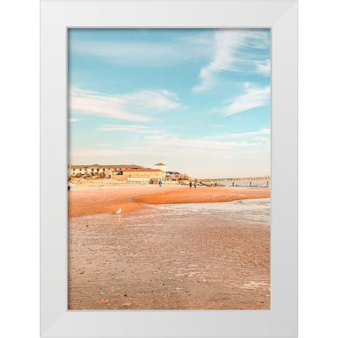 Beach Shores Panel I White Modern Wood Framed Art Print by Acosta