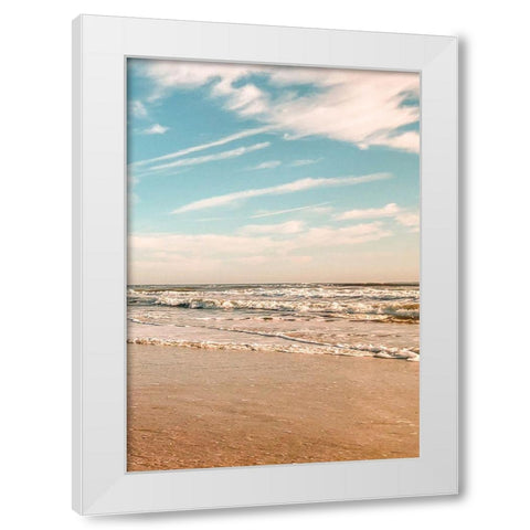 Beach Shores Panel III White Modern Wood Framed Art Print by Acosta