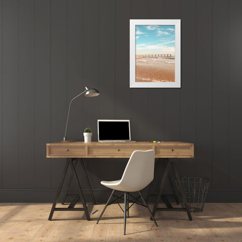 Beach Shores Panel II White Modern Wood Framed Art Print by Acosta